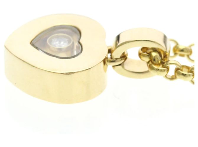 Chopard Happy Diamonds Herzanhänger aus 18K Gelbgold mit 1 schwebendem Diamanten - Ansicht 4