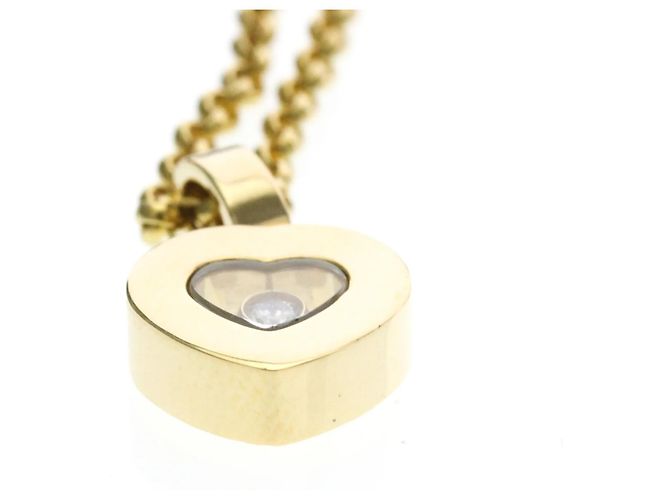 Chopard Happy Diamonds Herzanhänger aus 18K Gelbgold mit 1 schwebendem Diamanten - Ansicht 6