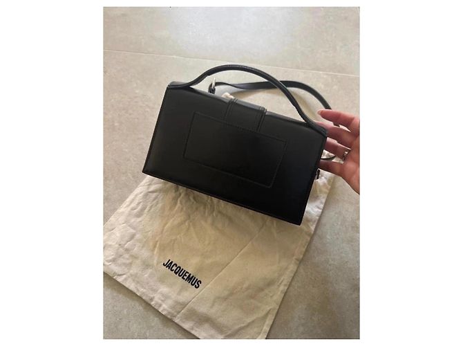 Jacquemus Borsa Le Grand Bambino in pelle nera - vista 5
