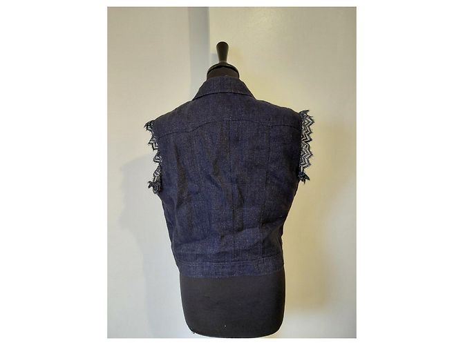 Chanel Jeans-Weste mit Spitzendetails - Ansicht 3