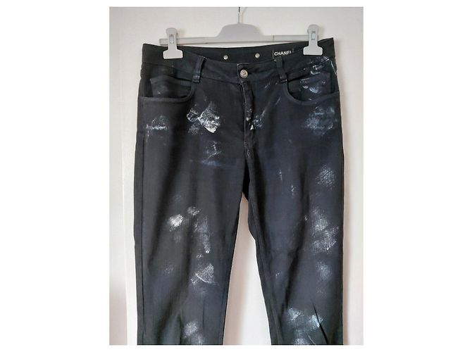 Jeans Chanel nero lavato - vista 2