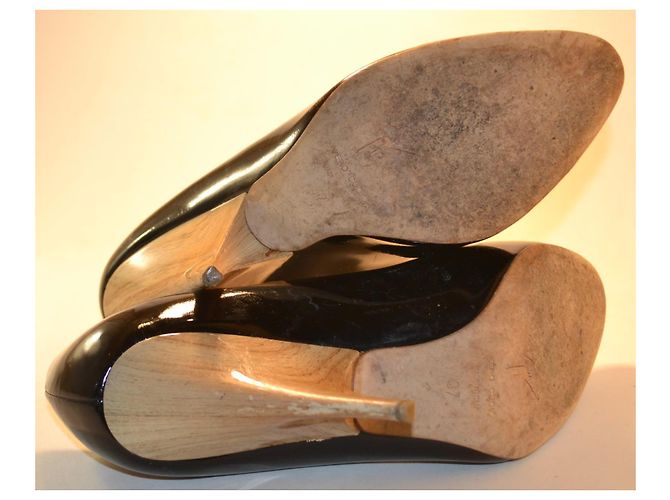 Giuseppe Zanotti Lackschuhe Schwarz mit Holzabsatz - Ansicht 5