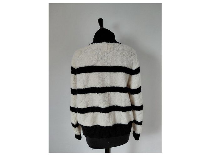 Chanel gestreifte Strickjacke mit Reißverschluss - Ansicht 4