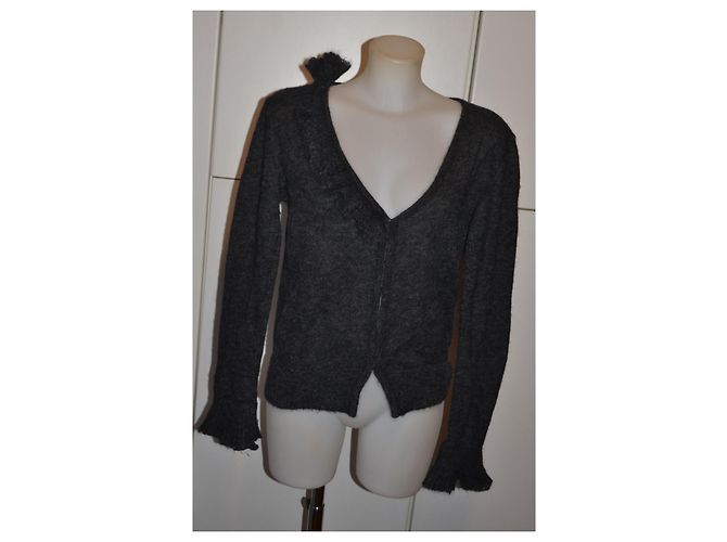 Ermanno Scervino Grauer Merinowolle Cardigan - Ansicht 2