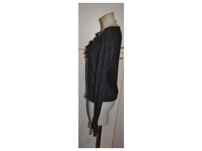 Ermanno Scervino Grauer Merinowolle Cardigan - Ansicht 3