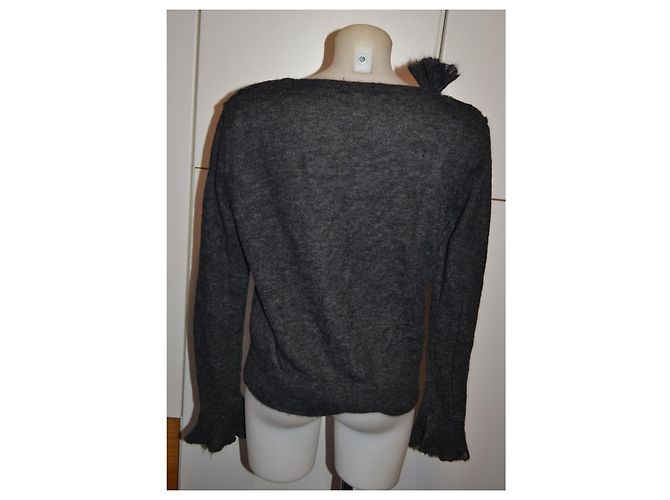 Ermanno Scervino Grauer Merinowolle Cardigan - Ansicht 4