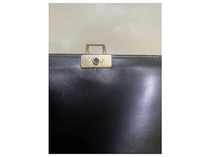 Céline Celine Borsa a tracolla Triomphe in pelle nera - vista 7
