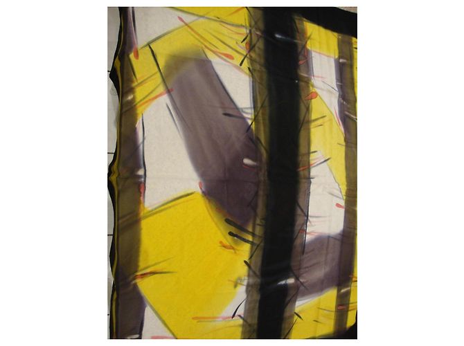 Autre Marque Alice Landais Paris Foulard in seta giallo e nero - vista 2