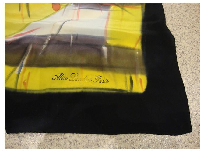 Autre Marque Alice Landais Paris Foulard in seta giallo e nero - vista 3
