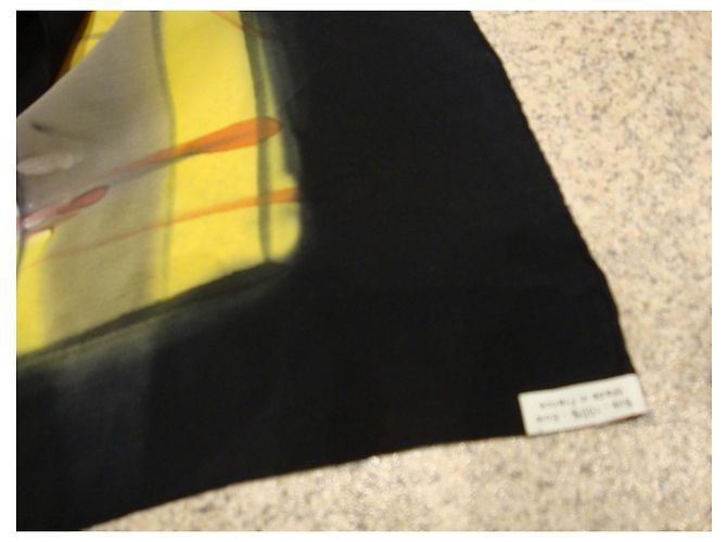 Autre Marque Alice Landais Paris Foulard in seta giallo e nero - vista 4