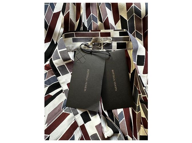 Falda midi Bottega Veneta seda estampado geométrico - vista 4