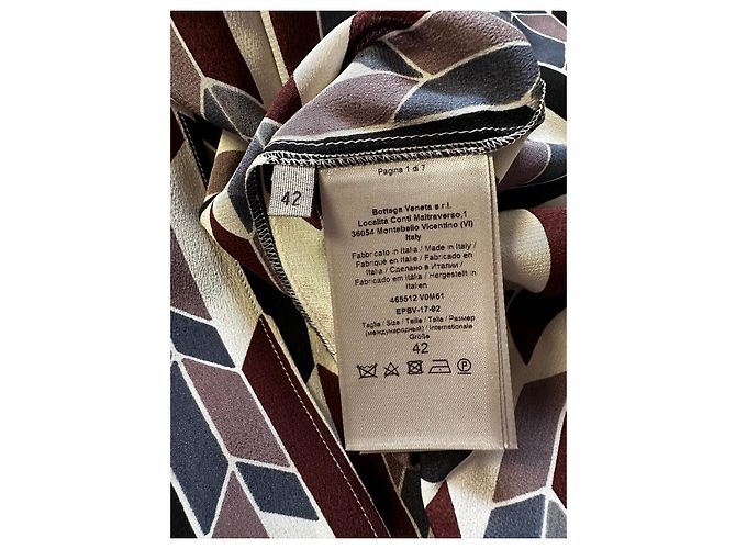 Falda midi Bottega Veneta seda estampado geométrico - vista 5