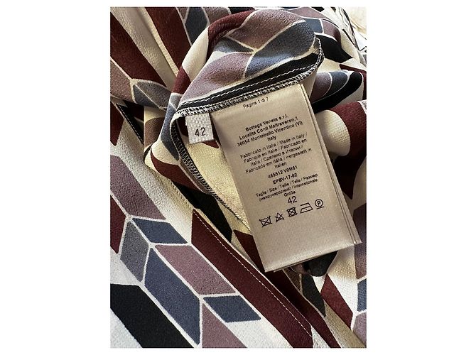 Falda midi Bottega Veneta seda estampado geométrico - vista 6
