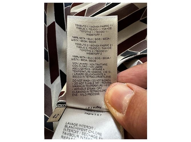 Falda midi Bottega Veneta seda estampado geométrico - vista 7