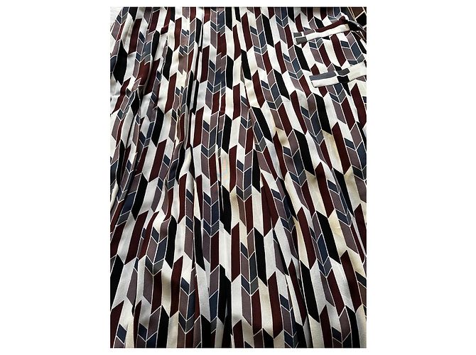 Falda midi Bottega Veneta seda estampado geométrico - vista 8