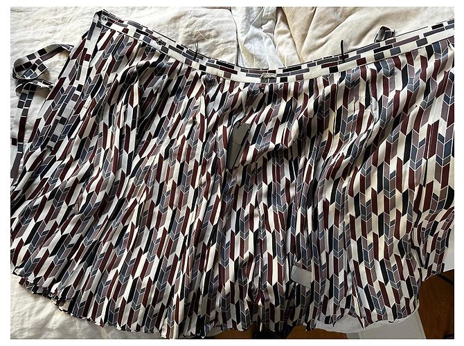 Falda midi Bottega Veneta seda estampado geométrico - vista 9