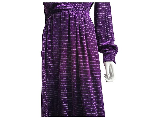 Bottega Veneta Lila Samt-Hemdkleid - Ansicht 13