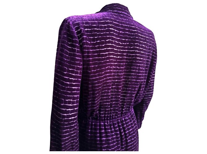 Bottega Veneta Lila Samt-Hemdkleid - Ansicht 16