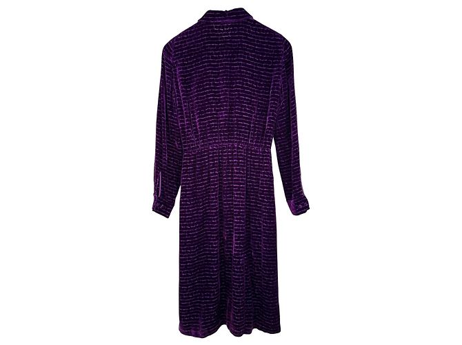 Bottega Veneta Lila Samt-Hemdkleid - Ansicht 3