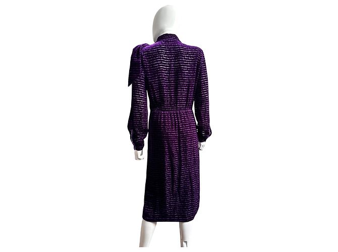 Bottega Veneta Lila Samt-Hemdkleid - Ansicht 9