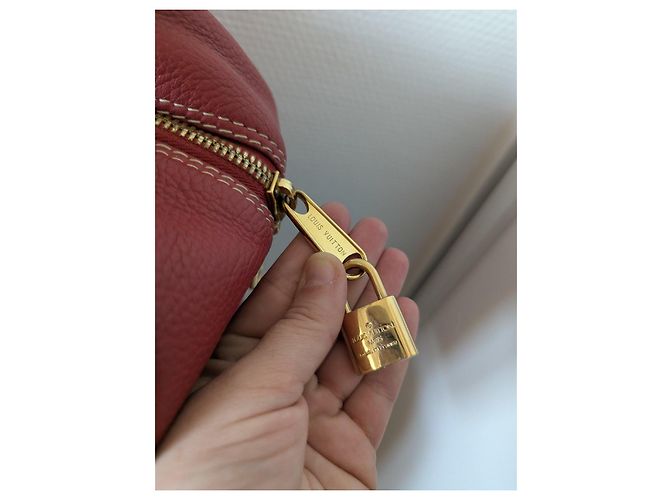 Borsa Louis Vuitton Speedy in pelle rossa - vista 10