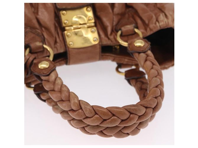 Borsa Satchel Miu Miu Coffer in pelle Matelassé Large - vista 5