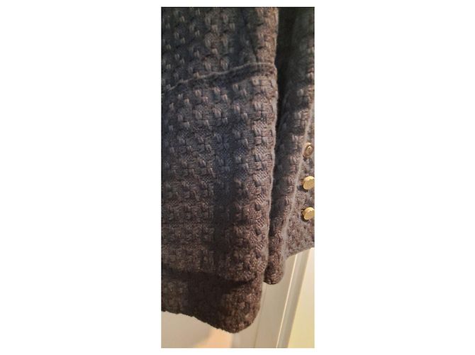 Carolina Herrera Textured Navy Blue Blazer - view 2