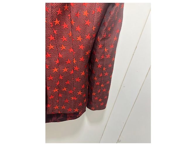 Autre Marque Glamoda Red Star Patterned Blazer - view 4