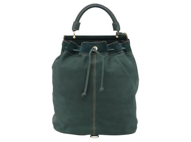Borsa Fendi in camoscio verde - vista 2