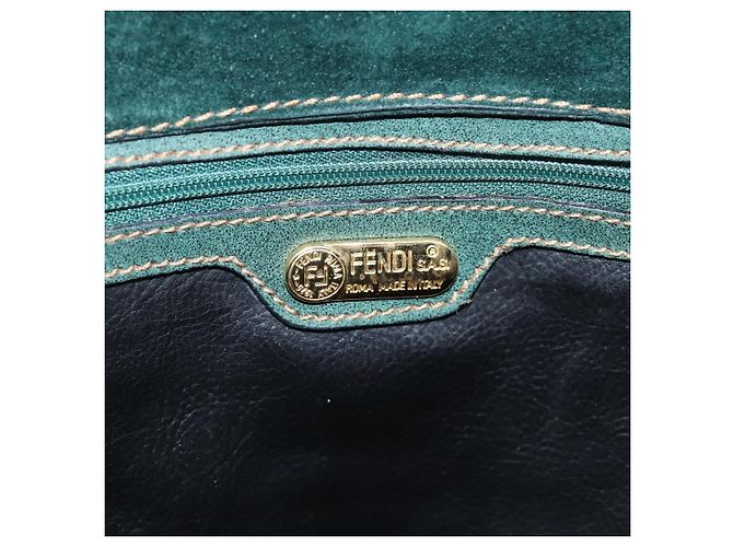Borsa Fendi in camoscio verde - vista 6