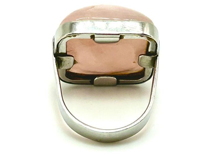 Autre Marque Morellato Maxi Ring aus Silber mit natürlichem Rosenquarz Cabochon - Ansicht 4