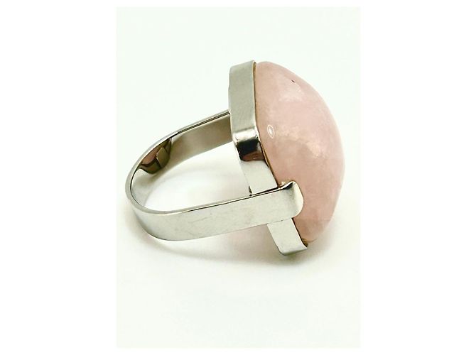Autre Marque Morellato Maxi Ring aus Silber mit natürlichem Rosenquarz Cabochon - Ansicht 5