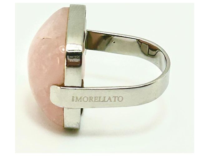 Autre Marque Morellato Maxi Ring aus Silber mit natürlichem Rosenquarz Cabochon - Ansicht 6