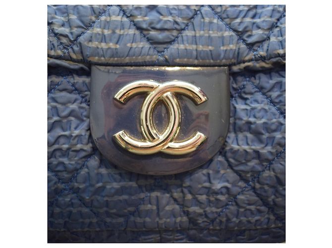 Borsa a spalla matelassé Chanel Blu Denim - vista 10