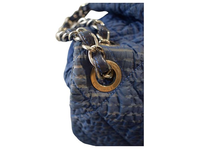 Borsa a spalla matelassé Chanel Blu Denim - vista 12