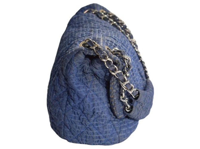 Borsa a spalla matelassé Chanel Blu Denim - vista 4