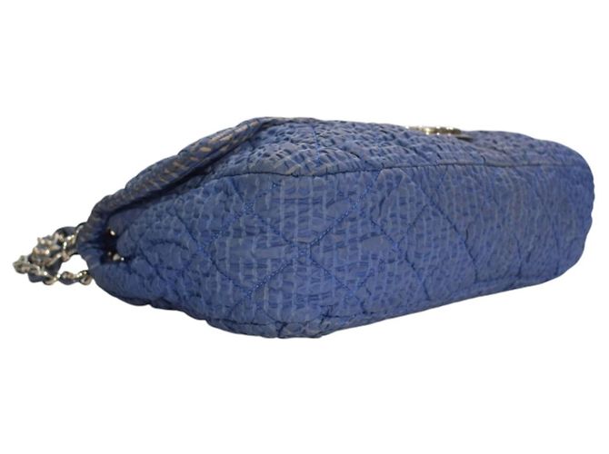 Borsa a spalla matelassé Chanel Blu Denim - vista 9