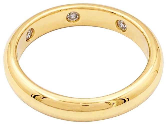 Autre Marque Gelbgold-Bandring, drei Diamanten. - Ansicht 3