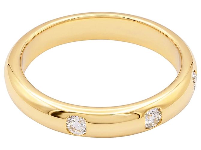 Autre Marque Gelbgold-Bandring, drei Diamanten. - Ansicht 4