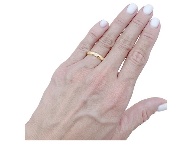 Autre Marque Gelbgold-Bandring, drei Diamanten. - Ansicht 6