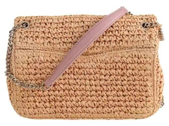 Bolsa de ombro Sandro em vime bege - vista 3
