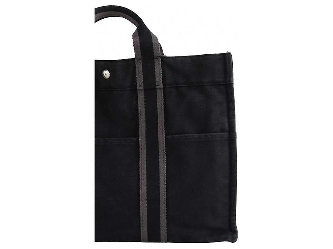 Hermès Borsa Tote Toto in tessuto nera - vista 4