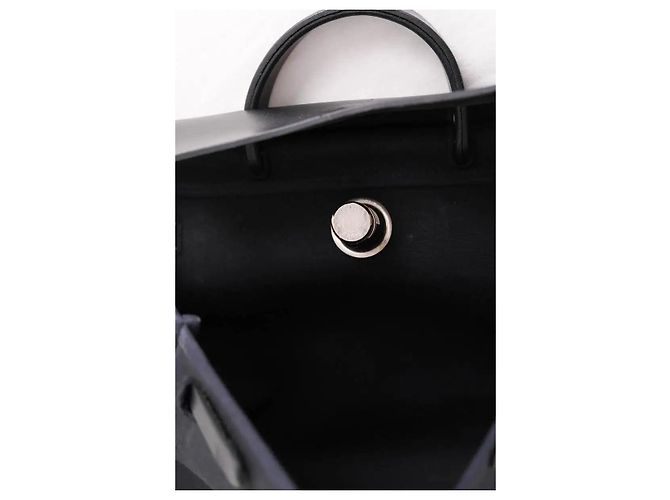 Borsa a mano Hermès Herbag nera in pelle - vista 7