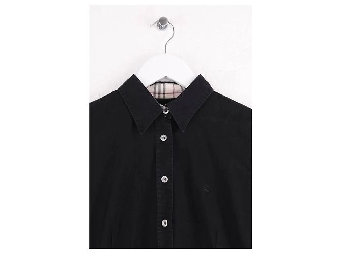 Camicia Burberry in cotone nera - vista 2