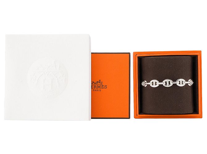 HERMES - Bracciale Rigido Chaîne d'ancre Enchaînée modello medio Hermès in argento - vista 5