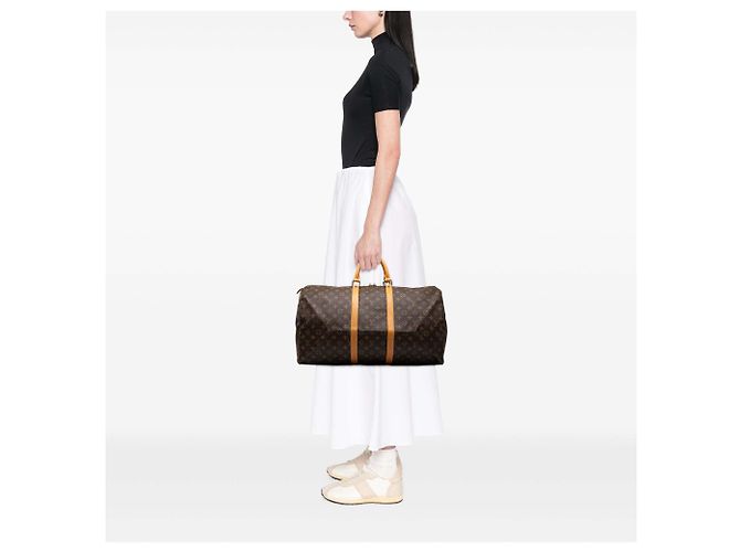 Borsa da viaggio Louis Vuitton Monogram Keepall 55 Marrone - vista 6