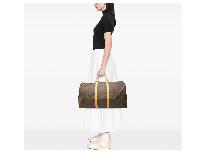 Mala de Viagem Louis Vuitton Monogram Keepall 55 Castanha - vista 6