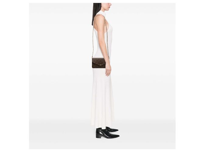 Pochette Félicie Borsa a tracolla Louis Vuitton Monogram Pochette Felicie Marrone - vista 6