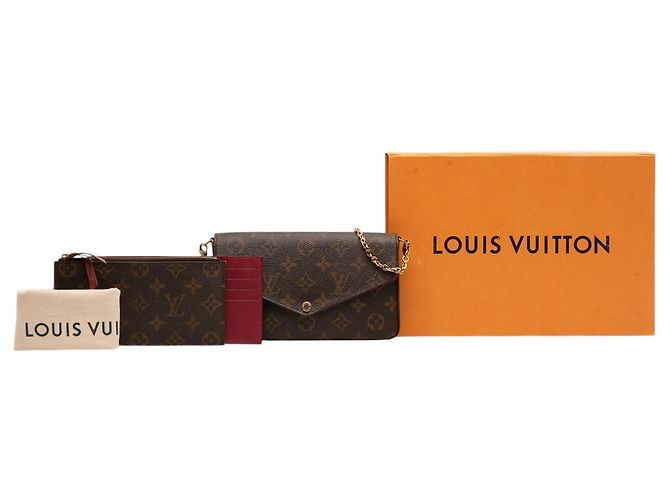Pochette Félicie Borsa a tracolla Louis Vuitton Monogram Pochette Felicie Marrone - vista 7