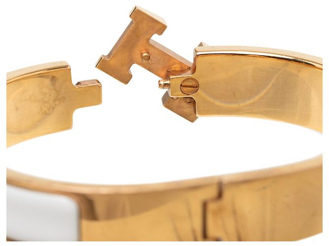 Bracciale Clic H PM stretto in smalto bianco Hermès - vista 5